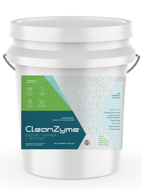 JaniSource CleanZyme - Enzyme Cleaner, Spotter & Odor Remover, 5 Gallon Pail 