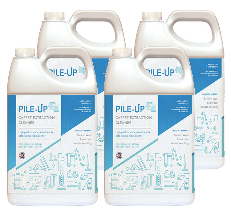 JaniSource PileUp Concentrated Carpet Extraction Cleaner 2-4 oz/Gal, Case of 4 Gallons 