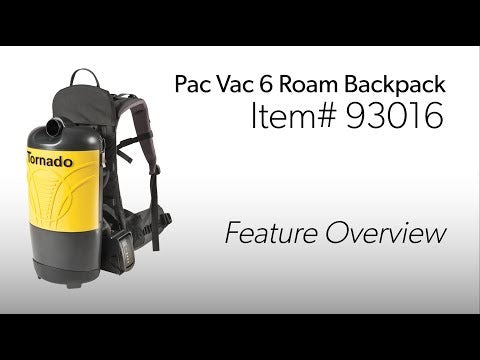Tornado Pac-Vac 6 Roam, 6 Quart Battery Powered Backpack Vacuum, Battery Ships Separately (93016B-1)