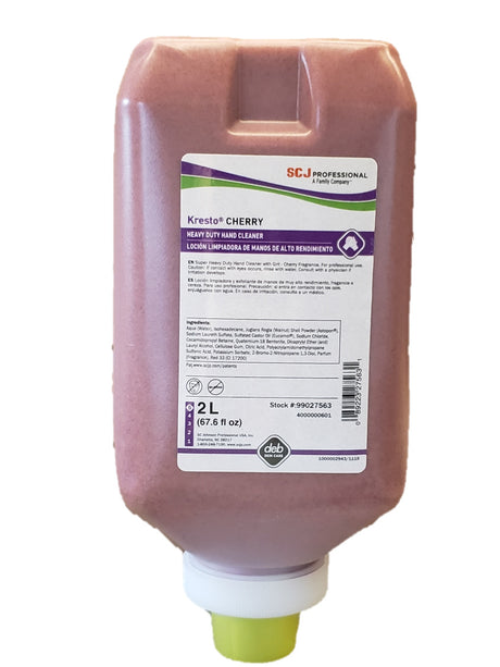 SC Johnson Professional Kresto Cherry Heavy Duty Hand Cleaner, 2 Liter Soft Bottle, Case of 6 (99027563) 