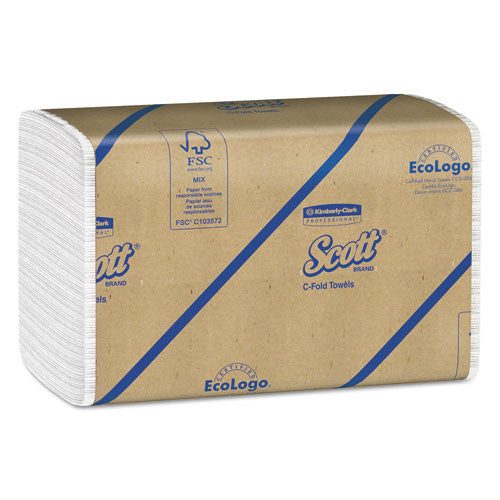  Scott 01510 C-Fold Paper Towels, White, 10 1/8" x 13 3/2" (Pack of 2400) 