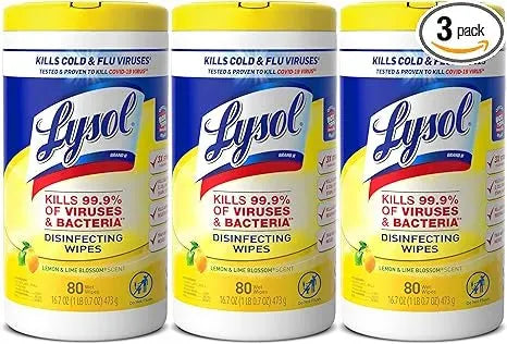 Lysol Disinfecant Wipes 3 Pack 80 Count Per Container