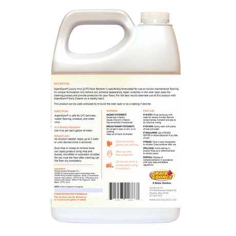 AlpenGlow Luxury Vinyl Floor Restorer, Commercial Use, Gallon