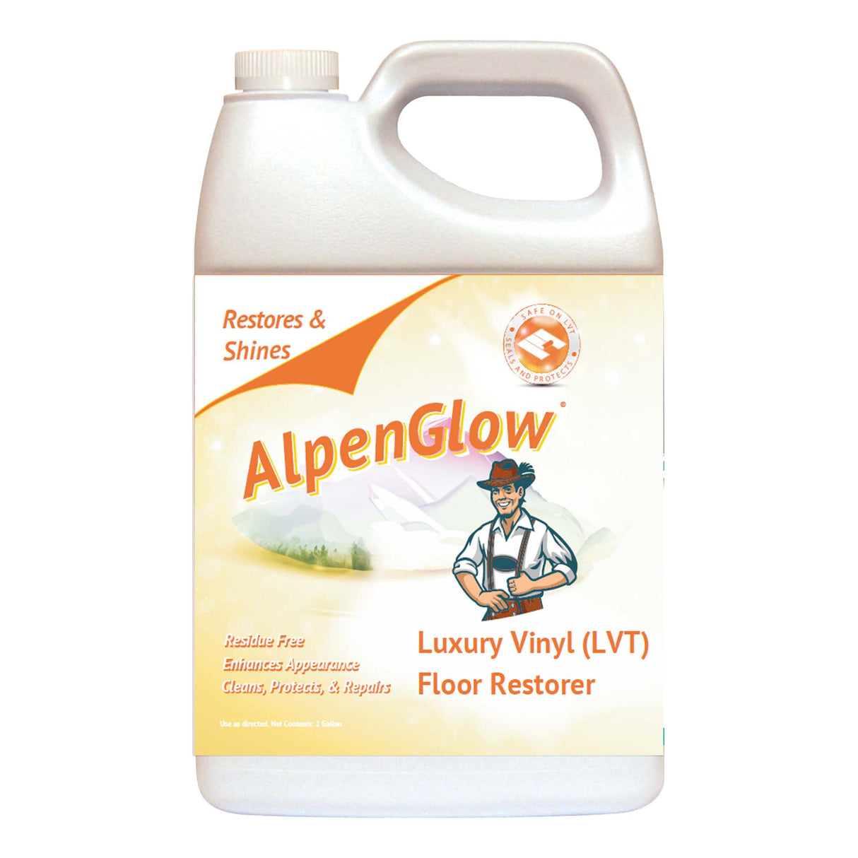 AlpenGlow Luxury Vinyl Floor Restorer, Commercial Use, Gallon