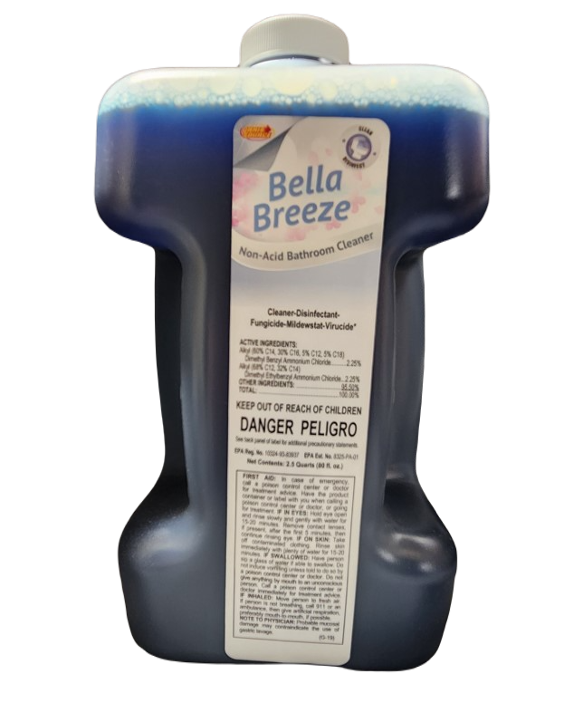 BellaBreeze Non-Acid Restroom Cleaner, for ProFlo Dispensing System, 80 oz (Case of 2)