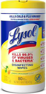 Lysol Disinfecting Wipes, Lemon/Lime, 80 count