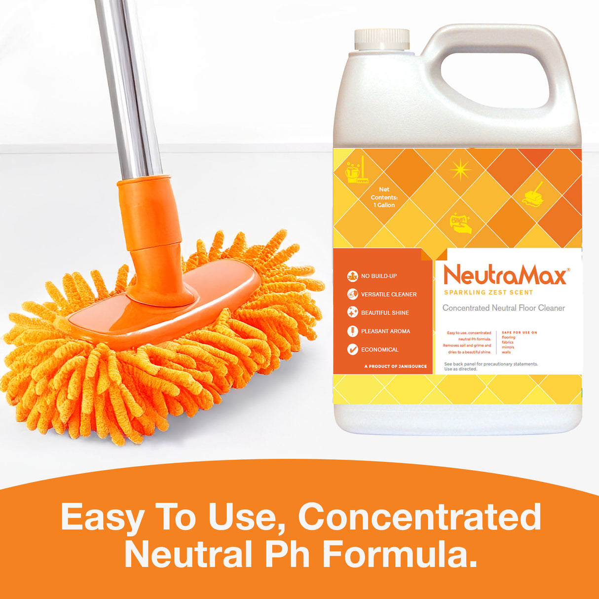 NeutraMax Sparkling Zest Scent Concentrated Neutral Floor Cleaner, Gallon