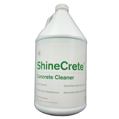 Front view of the ShineCrete Concrete Cleaner bottle, displaying the label and product name