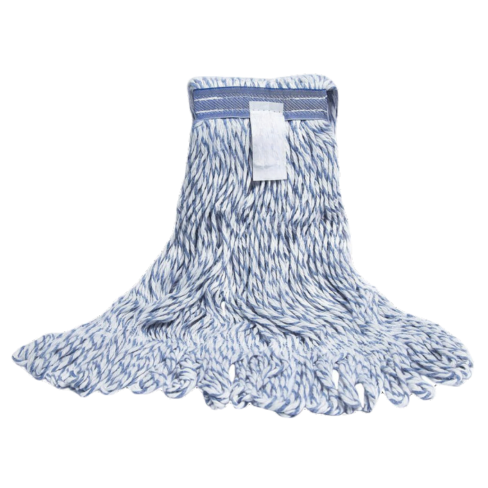 JaniMop Smoothie Finish Mop, Blue/White Blended Yard, Medium