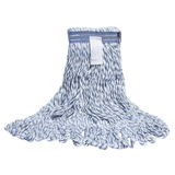 JaniMop Smoothie Finish Mop, Blue/White Blended Yard, Medium