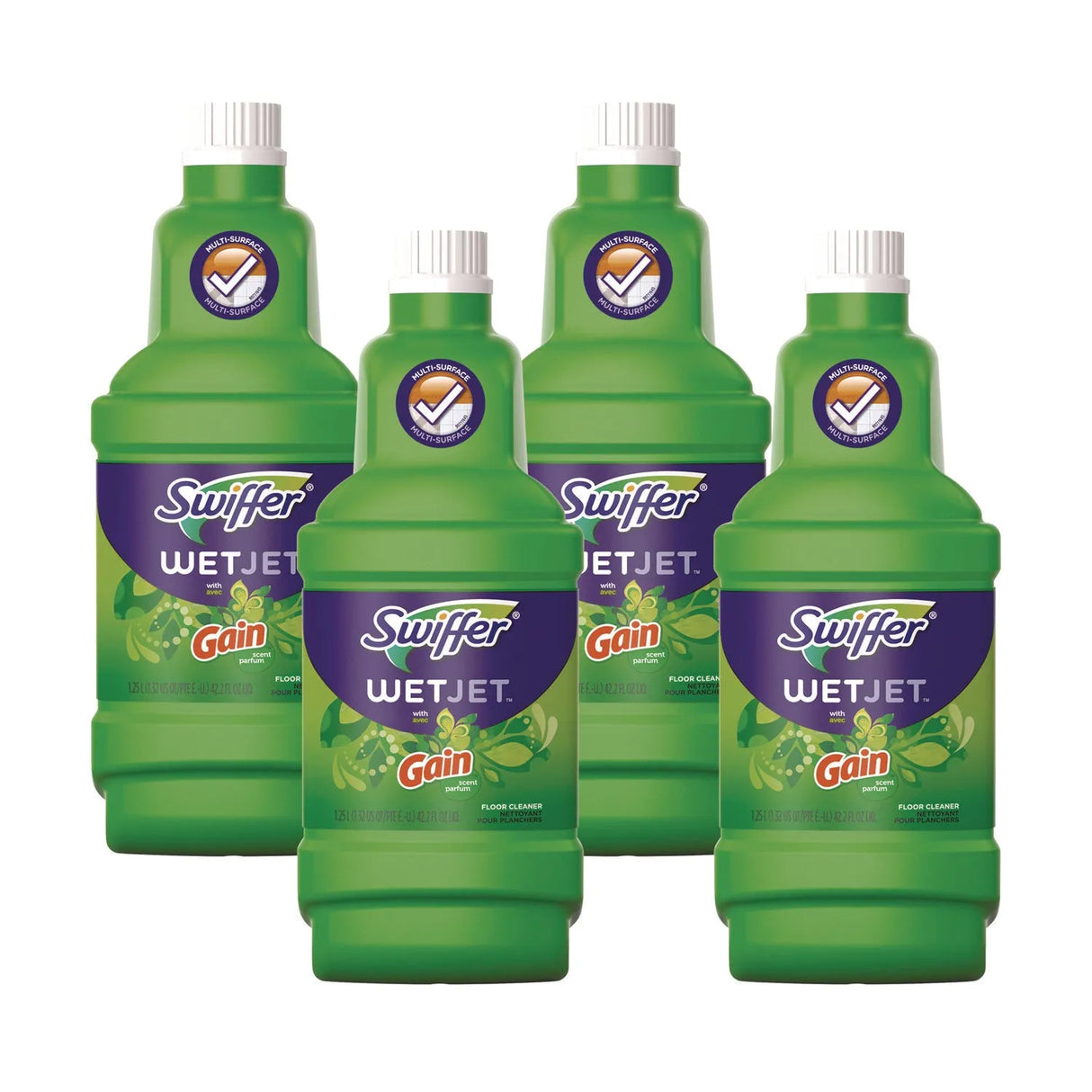 Swiffer Wet Jet Refills, With Gain, Original Scent, 42.2oz Bottle (77809)