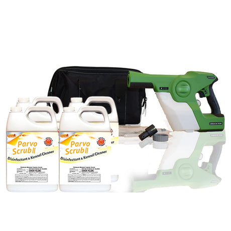 Victory Innovations Cordless Electrostatic Handheld Sprayer Bundle Pack: Enhanced Disinfection with ParvoScrub or GymCide Concentrate