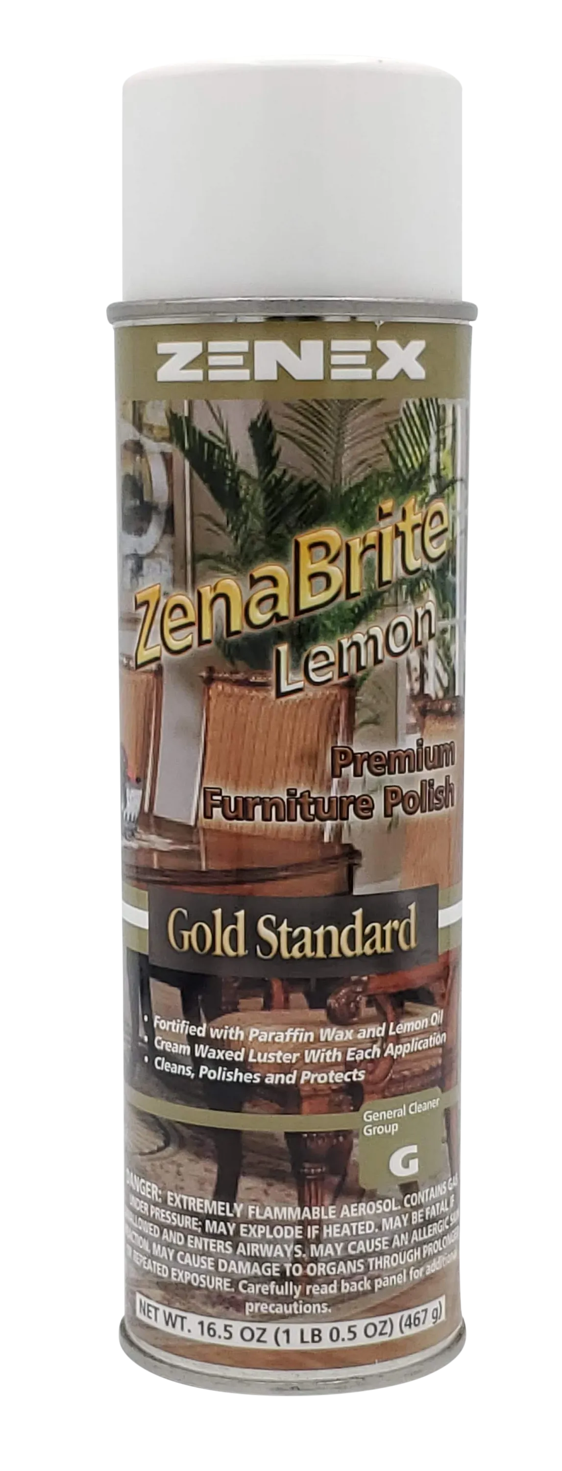 Furniture Polish, Lemon ZenaBrite, 16.5 oz Aerosol