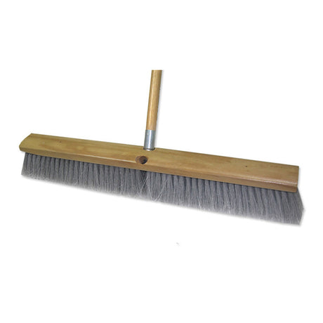  ABCO 11008-EA 24" Gray Flagged Wood Block Push Broom 1/EA 
