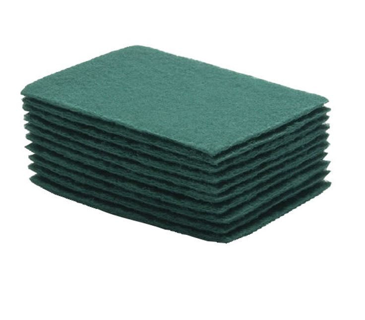 ACS General Purpose Green Scour Pad, 6" x 9" (Pack of 10) 