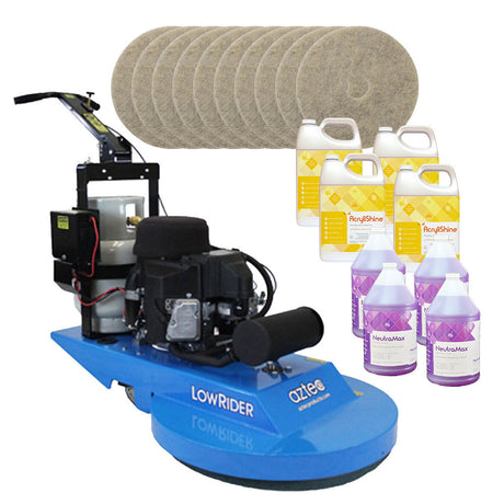Aztec Products Aztec 21" LowRider High Speed Propane Burnisher Package w/ Pads & Chemicals (070-21-LR) 
