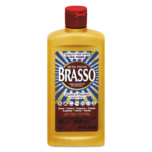  BRASSO Metal Surface Polish, 8 oz Bottle, Case of 8 (89334) 
