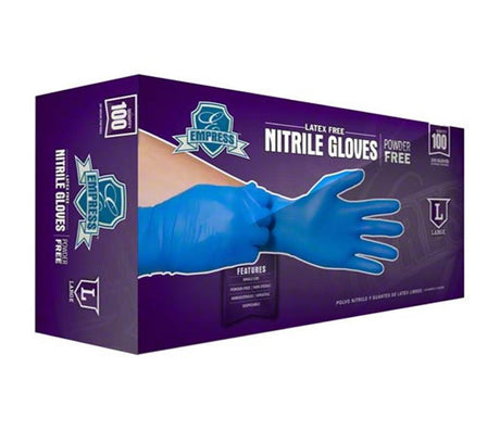  Empress ENPFL2003 Powder-Free Nitrile Exam Gloves, Large (Box of 100) 