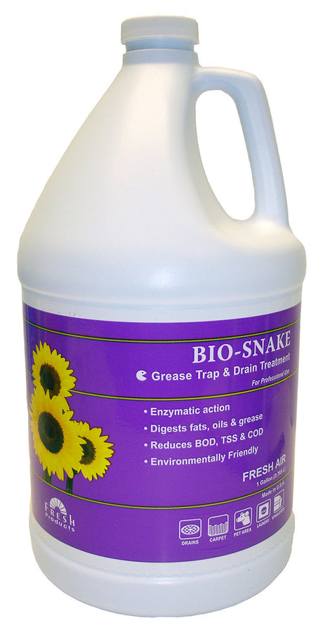 Fresh Products Bio-Snake: All-Purpose Drain Treatment, Fresh Scent, 1 Gallon (Case of 4) 