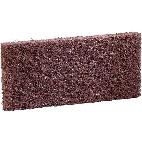 Heavy Duty Utility Scrubbing Pad, 4.5" x 10", Brown, Pack of 5