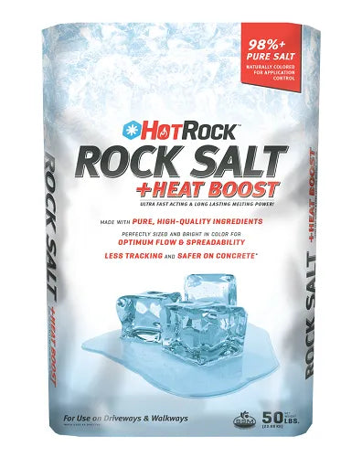 Ice Melt, Hot Rocks Plain Rock Salt  50Lb Bag