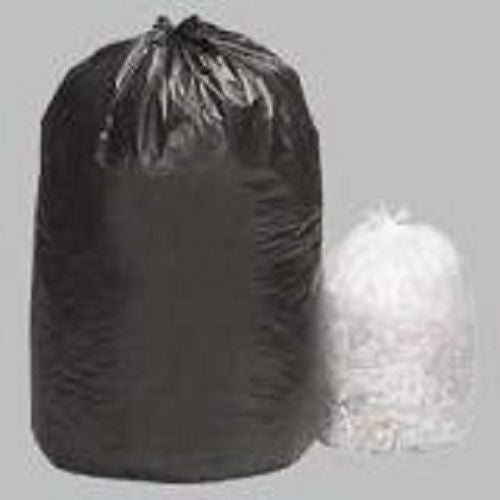 JaniSource 1.2 Mil 55-60 Gal Heavy Duty Low Density Municipal Can Liners, 43" x 47", Black - Case of 100 
