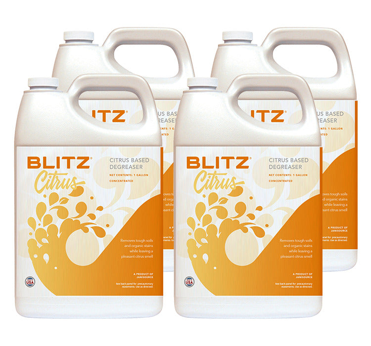JaniSource BlitzCitrus Concentrated Degreaser, 1 Gallon (Case of 4) 