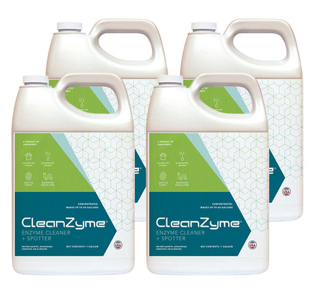 JaniSource CleanZyme - Enzyme Cleaner, Spotter & Odor Remover, Case of 4 Gallons 