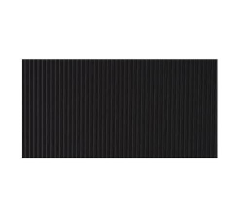 JaniSource Corrugated Vinyl Runner Mat, 1/8" Thick, V Groove, 36"W x 105'L, Blk 