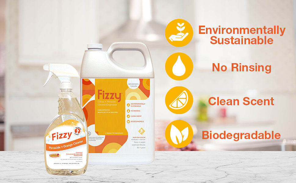 JaniSource Fizzy Peroxide + Orange Cleaner, RTU - Quart (Each) 