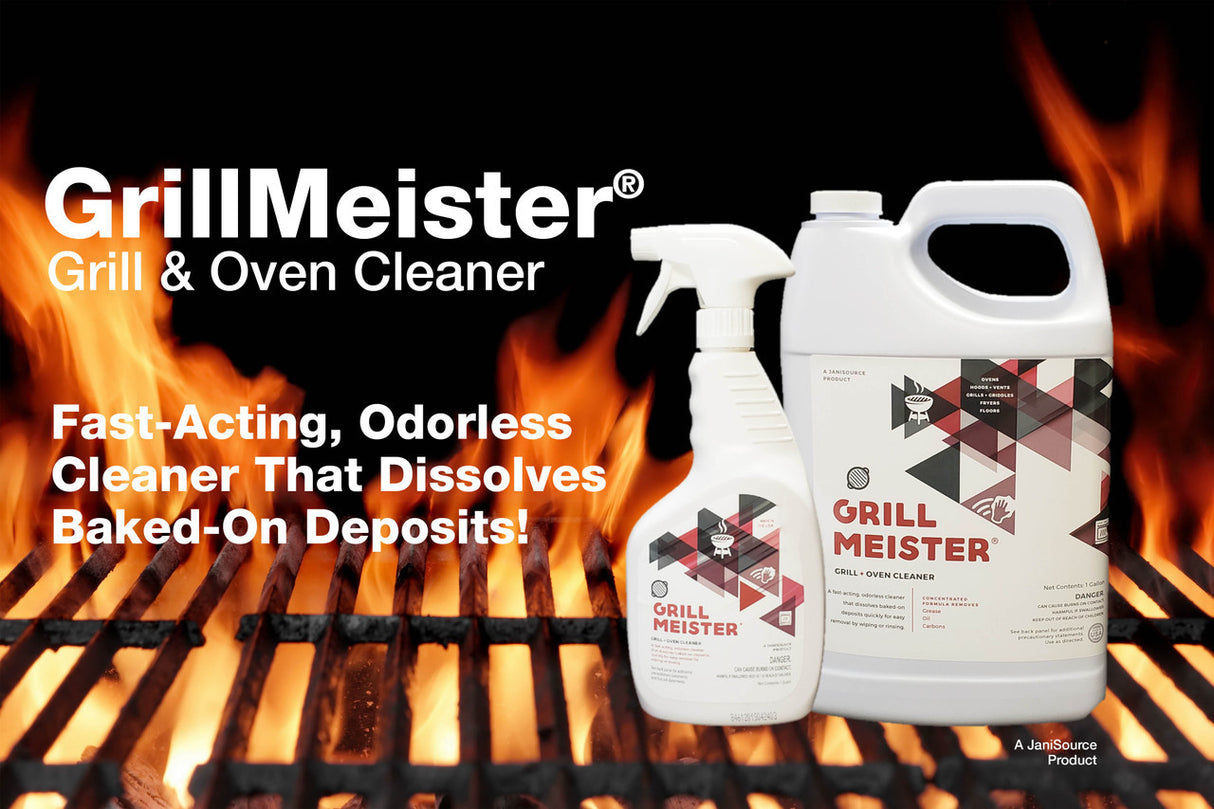 JaniSource GrillMeister Degreaser & Cleaner For Grills, Oven, Barbeques & Grates, 1 Quart 