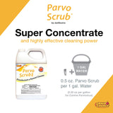 JaniSource ParvoScrub II 1:256 Super Concentrate Kennel Disinfectant, Cleaner, & Deodorant, Kills Human Coronavirus, 1 Gallon 