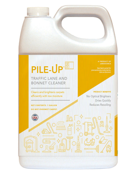 JaniSource PileUp TLC: Traffic Lane & Bonnet Cleaner 8oz/Gal SUPER Concentrate, 1 Gallon 