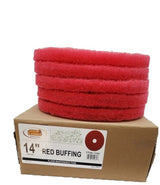  JaniSource Red Buffing Floor Pads, 14-Inch (Case of 5) 