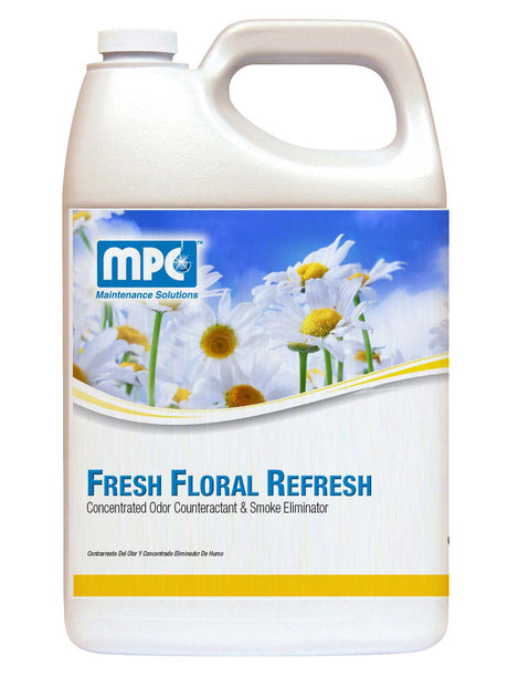 MPC Maintenance Solutions Fresh Floral Refresh Concentrated Odor Counteractant and Smoke Eliminator, 1 Gallon - Case of 4 