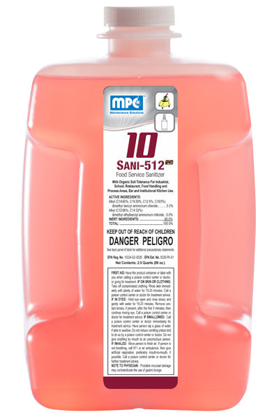 MPC Maintenance Solutions Sani-512 Concentrated Food Service Sanitizer, 80 oz (Case of 2) 