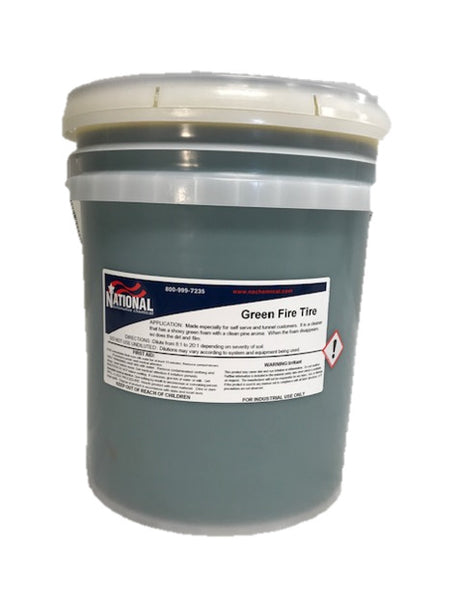 National Automotive Chemical Green Fire Tire, Rim & Wheel Cleaner, Pine Scent, 5 Gallon Pail 