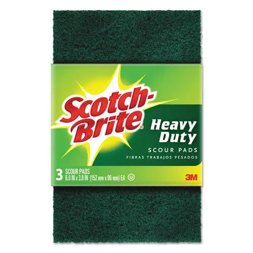 Heavy-Duty Scour Pad, 3.8 x 6, Green, 10/Carton Heavy-Duty Scour Pad, 3.8 x 6, Green, 10/Carton