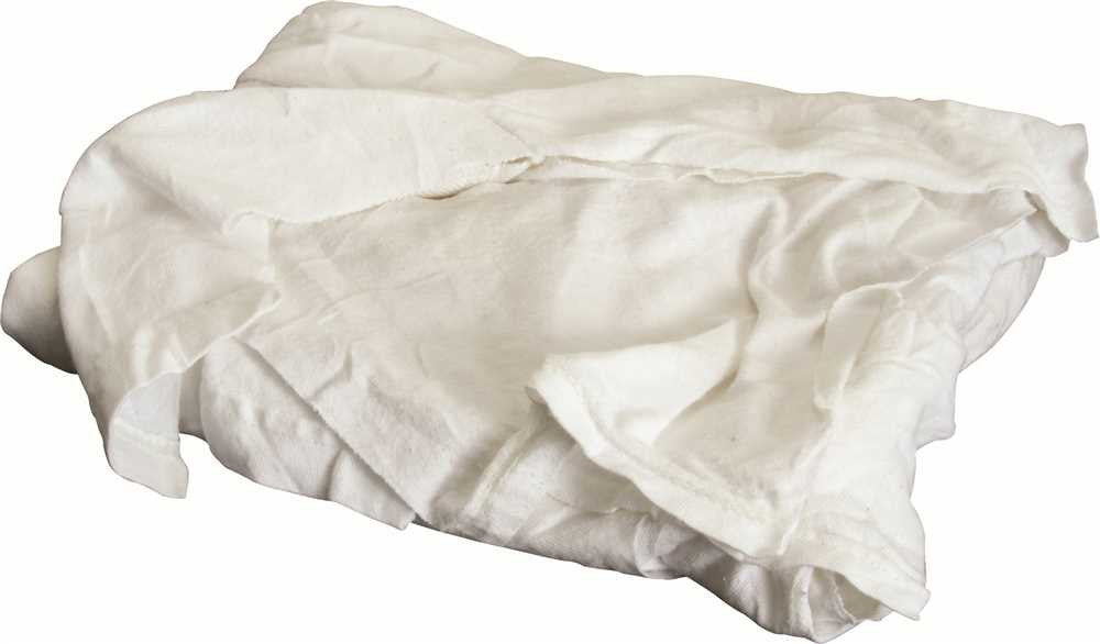 Star Wipers Recycled White T-Shirts Wiping Cloths, 10 lb Box 