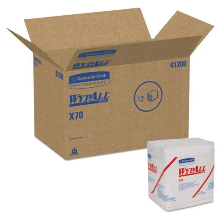 X70 Cloths, 1/4 Fold, 12.5 x 12, White, 76/Pack, 12 Packs/Carton