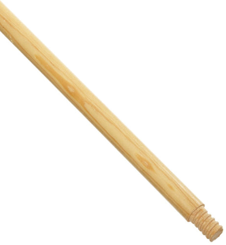 Zephyr 60" Hardwood Broom Handles, Wood THREADED Tip (Case of 12) 